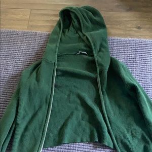 brandy melville cropped green sweater
